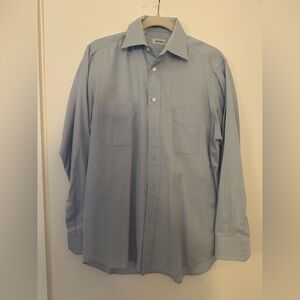 Ascot Chang Custom-Made Blue Cotton Dress Shirt - M